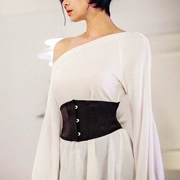 BLACK Q ngắn retro dây thép xương thắt lưng đeo bụng thắt lưng eo eo eo eo eo nhựa thời trang châu Âu và Mỹ