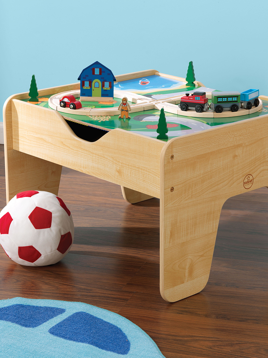 KidKraft 4岁+积木火车双面游戏桌