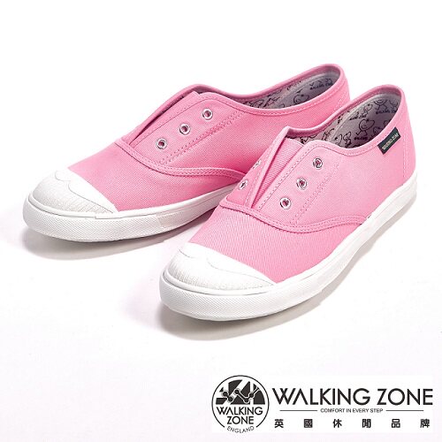WALKING ZONE 懒人帆布休闲走路鞋女鞋-粉台湾官网直邮进口