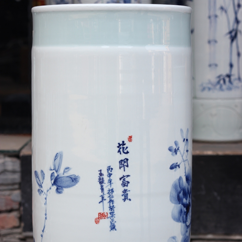 Jingdezhen ceramic quiver blooming flowers sitting room of large vase household flower arranging furnishing articles hotel opening gifts