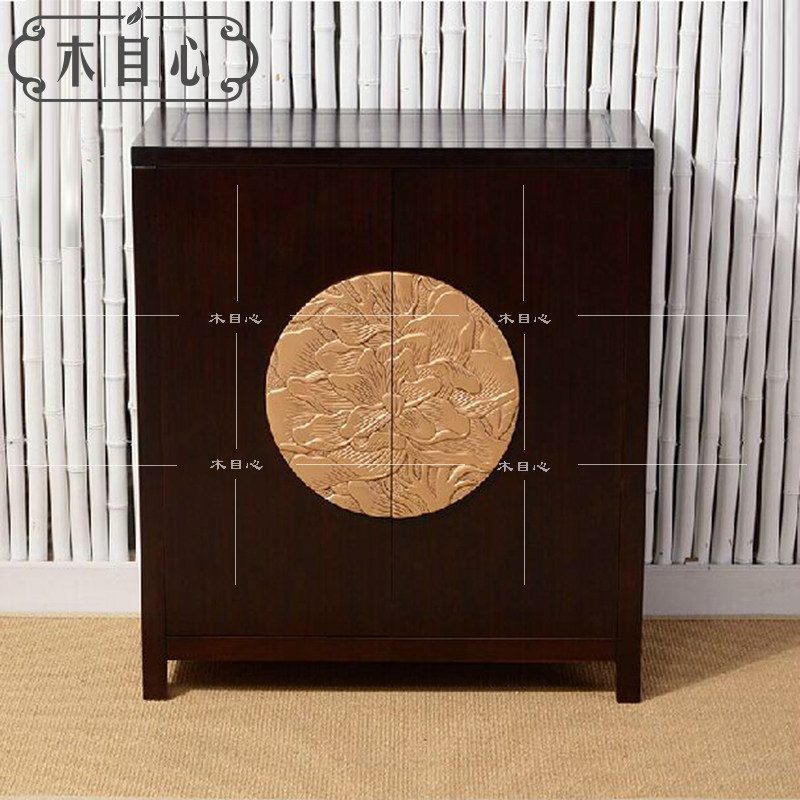 New Chinese entry cabinet antique solid wood entrance table dining room dining cabinet living room shoe cabinet Chinese decorative cabinet storage cabinet
