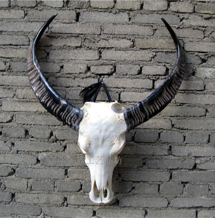 Buffalo Skull Craft Gift Decoration Real Cow Head Ornament Cow and Sheep Skull Specimen Natural Cow Head Handicraft