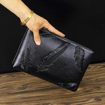 Handbag Male Tide Large Capacity Clip Bag Business Hand Grab Bag Soft Leather Casual Han Edition Letter Enveloping Wallet Mens Hand Grab Bag