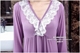 Mùa xuân và mùa thu kích thước lớn gợi cảm V-cổ cotton dài váy ngủ nữ dài tay ren công chúa đồ ngủ váy dài váy mặc nhà mùa hè Đêm đầm