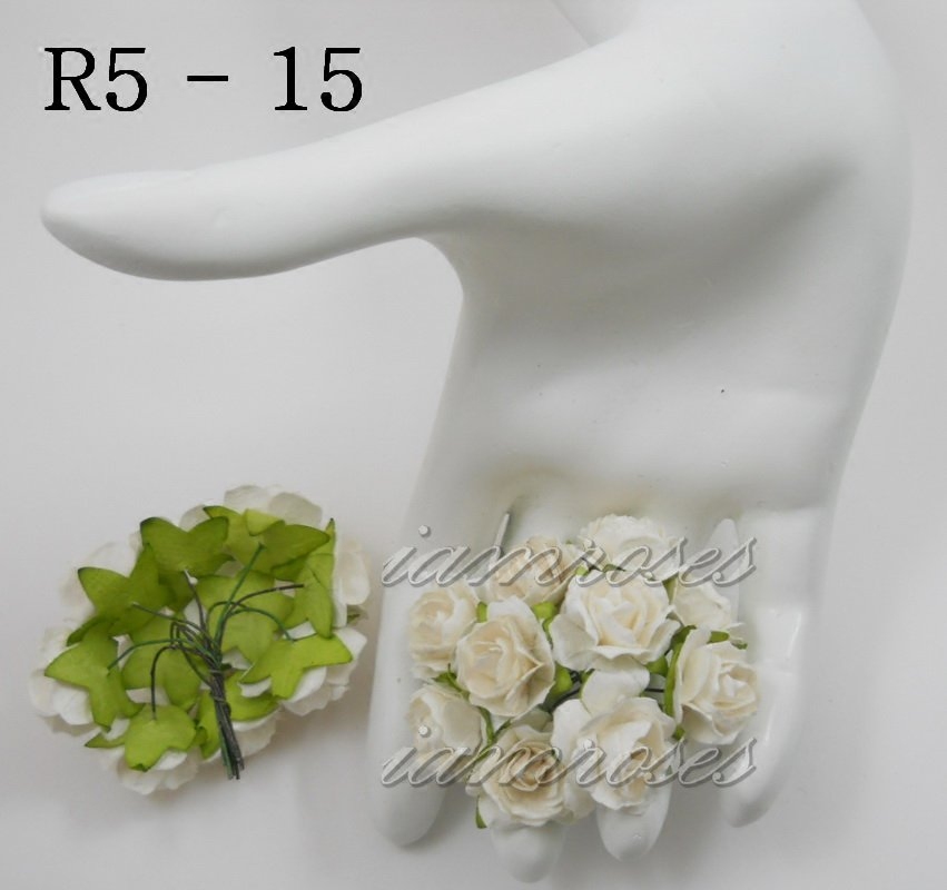 Handmade mulberry paper flower rose R5 single with a diameter of about 2 5cm monochrome 10 Dot 1 beam-Taobao