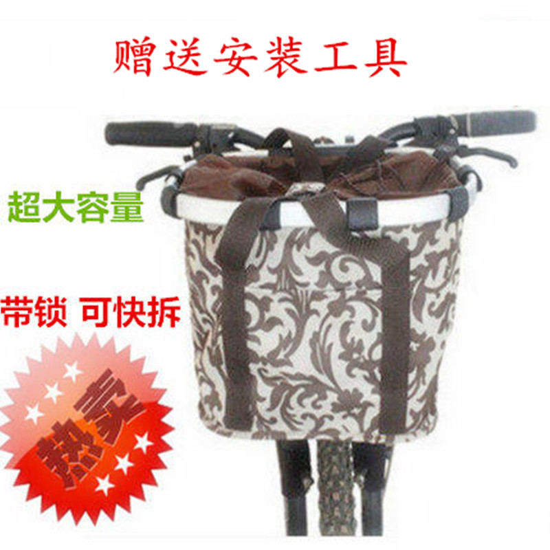 Bike basket Basket Front Bike Climbing Caravan car basket Folded Vegetable Basket Canvas Mountaineering Caravan basket Waterproof Car Basket