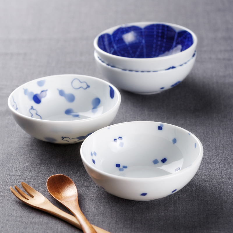 Japan imports blue Jane European ceramic bowl bowl western - style small bowl dish bowl of soup bowl dessert bowl of fruit bowl