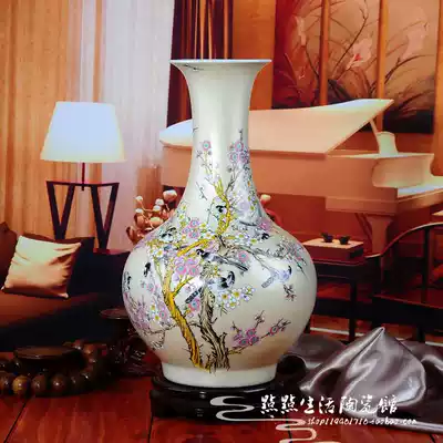 Jingdezhen ceramic countertop vase Modern Chinese style simple living room home decoration craft gift decoration flower arrangement decoration