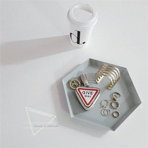 GR ins Nordic home color polygon metal paint texture decorative geometric Tray storage chic