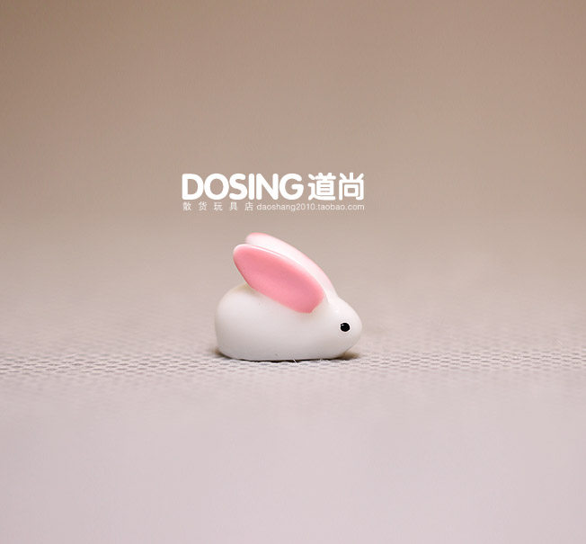 Microminiature Cute Animal Mini Version Small White Rabbit Small Rabbit Resin Paparazzi Model Microscape Pendulum