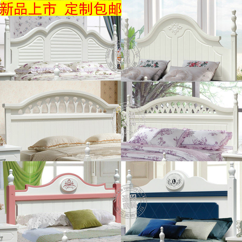 床头板韩式田园床头公主软包儿童靠背地中海美式床头定做床头板