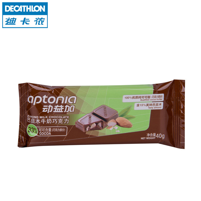 迪卡侬 巧克力 补充运动能量 巴旦木牛奶巧克力 40G*1包 APTONIA