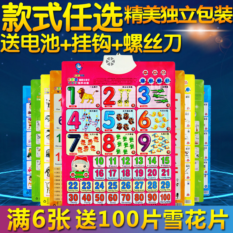 乐乐鱼凹凸水晶有声挂图幼儿童玩具早教宝宝启蒙发声语音识字全套