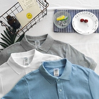Nhật Bản nhỏ tươi màu đơn giản áo sơ mi ngắn tay polo nam cotton thương hiệu mùa hè thanh niên sinh viên áo thun áo phông có cổ