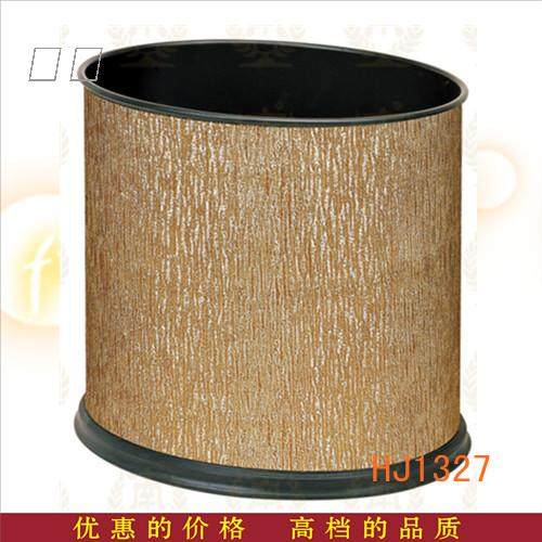 Hotel room oval indoor single-layer leather trash can supply Guangzhou Nanfang Lijia Shengyi brand