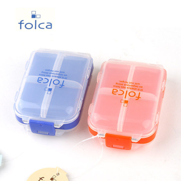 Imported Folca Three-Section Portable One-Week Mini-Sealed Folding Eight Three-Layer Pack Jewelry Box
