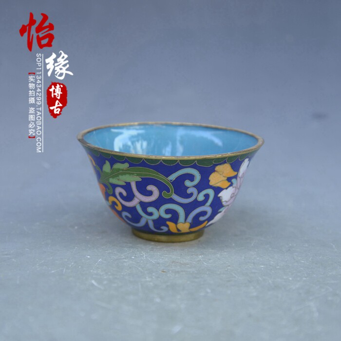 Antique new miscellaneous old goods old objects bronze collection folk old craft copper tire cloisonne flower bowl