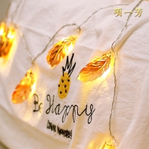 Feather led lights flashing lights string lights girl heart room layout ins decoration dormitory small string net Red Star lights