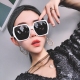 Mùa hè hộp lớn màu trắng tươi mặt mỏng kính râm phân cực kính râm nữ ánh sáng vuông Ma Si thuần lưới đỏ kính râm nam mắt kính chống ánh sáng xanh Kính râm