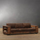 American retro LOFT industrial style iron solid wood sofa distressed solid wood sofa chair antique solid wood deck