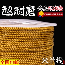 Milan line jewelry line handmade diy necklace woven rope hand chain rope waist chain red rope gold pendant lanyard