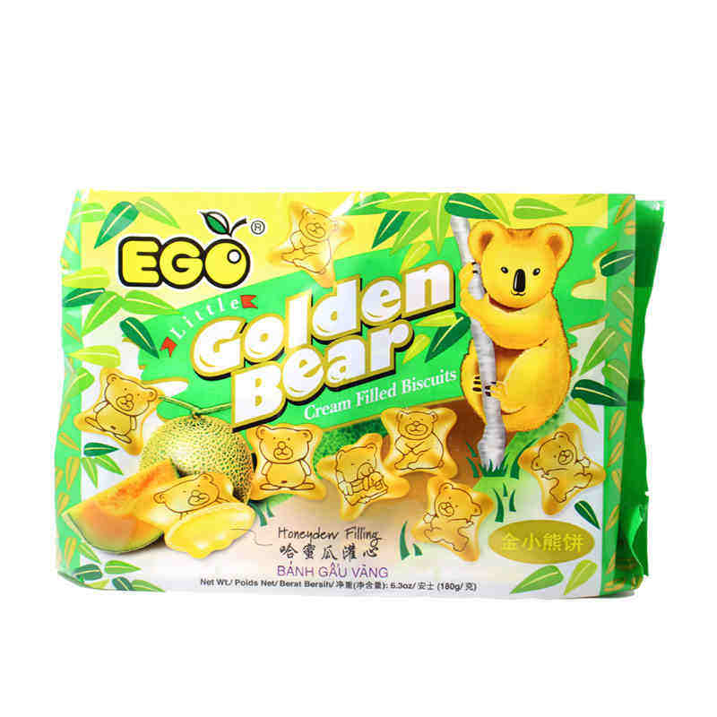 【天猫超市】马来西亚进口饼干EGO金小熊灌心饼干-哈密瓜180g/袋