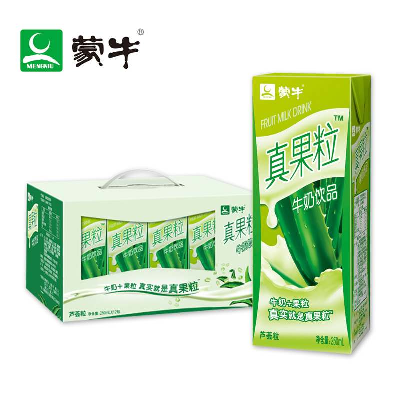 【天猫超市】蒙牛真果粒芦荟果粒250ml×12盒 真实果粒在其中