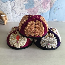 Xinjiang Uyghur dance performance hat National stage headdress four-pointed hat handmade pearl lady flower hat