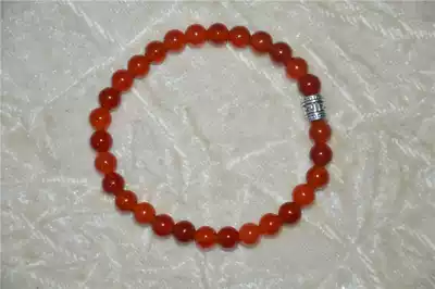 The authentic agate beads rosary hand to hide the silver big Ming curse barrel beads Buddha head 6MM