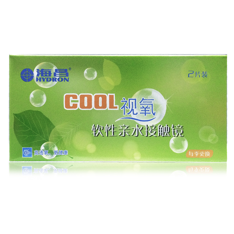 海昌COOL视氧 高透氧高清晰季抛 近视隐形眼镜2片装 QL