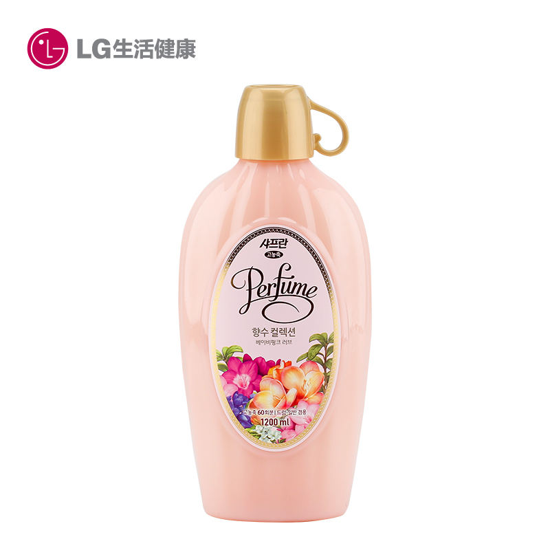 韩国LG正品Saffron/舒福蓝 粉红的爱香水芬芳柔顺剂1.2L 高浓缩