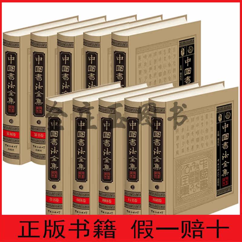 中国书法全集10册 中国书法鉴赏中国书法大字典中国书法培训教程 行书草书隶书篆刻书法字典 传世书法收藏鉴赏颜真卿柳公权王羲之