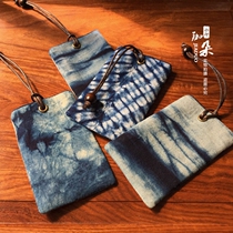 Plant tie-dyed handmade fabric bus card set subway access control card bank card student card rice card men and women cotton cloth