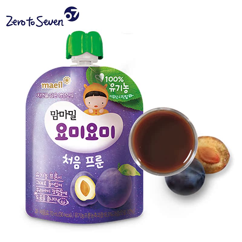 maeil每日乳业婴幼儿辅食妈咪味吖咪吖咪 第一次西梅70ml*1袋