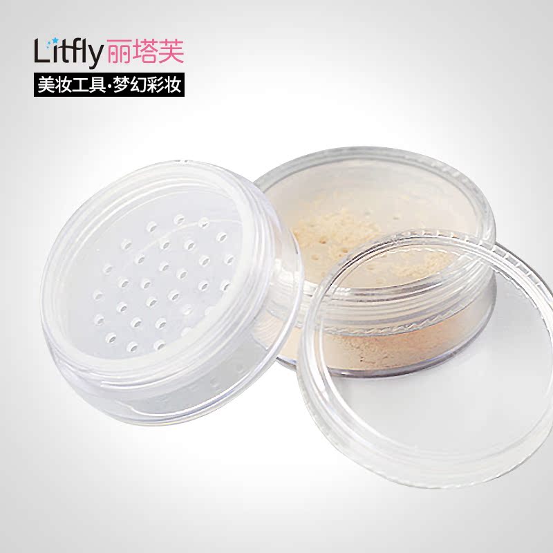 Litfly丽塔芙 散粉蜜粉盒定妆粉盒带网格旅行便携分装盒子 1对装