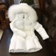 New girls' white down jacket, mid-length waisted baby, infant, medium and large children's thickened white duck down jacket