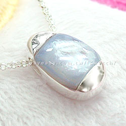 台湾官网直邮进口【圆舞珍彩】水凐蓝纯银项炼