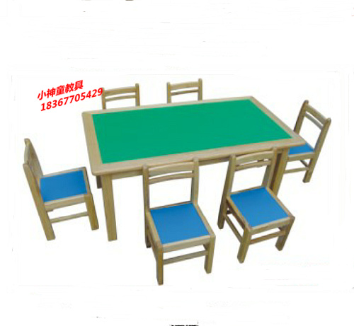 Kindergarten Fire Protection Board Wood Table And Chairs Children Dining Table Handdesk Tutoring Class Art Room Six Wood Table And Chairs Special Price