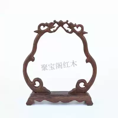 Hot sale Car pendant hand string beads jewelry chicken wing red wood gourd hanging jade rack solid wood carving jade hanging display rack