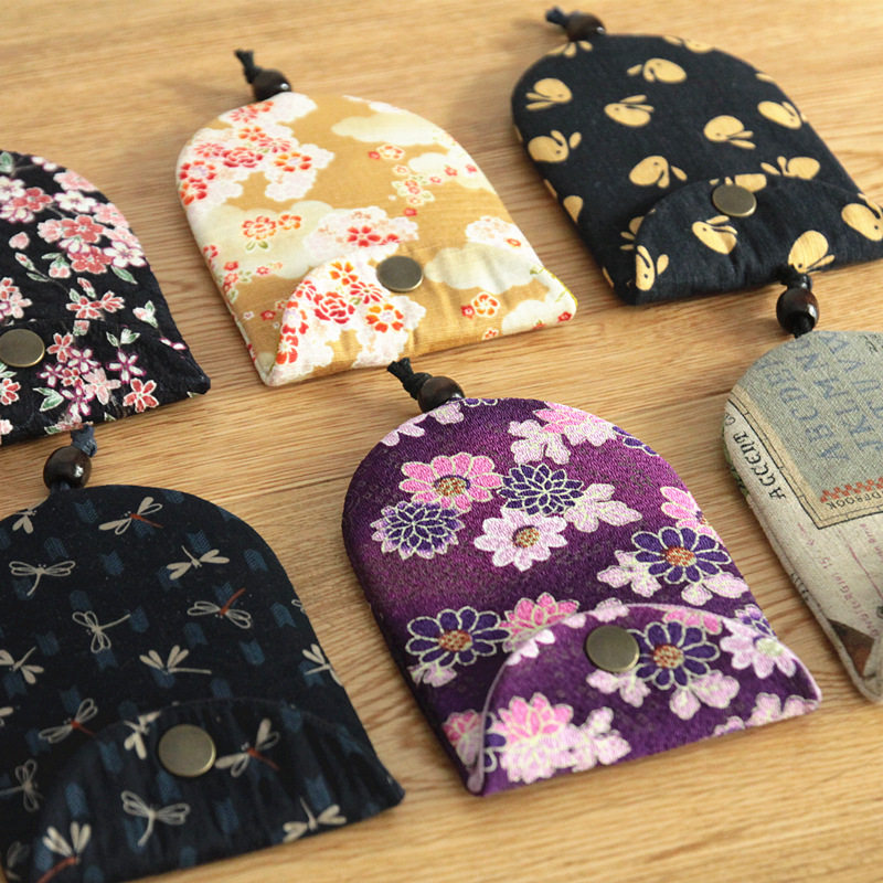 Custom Day Style Manual Cloth Art Increased Capacity Home Key Bag Pumping Rope Pull-out Buckle Key Protective Sleeve Woman-Taobao