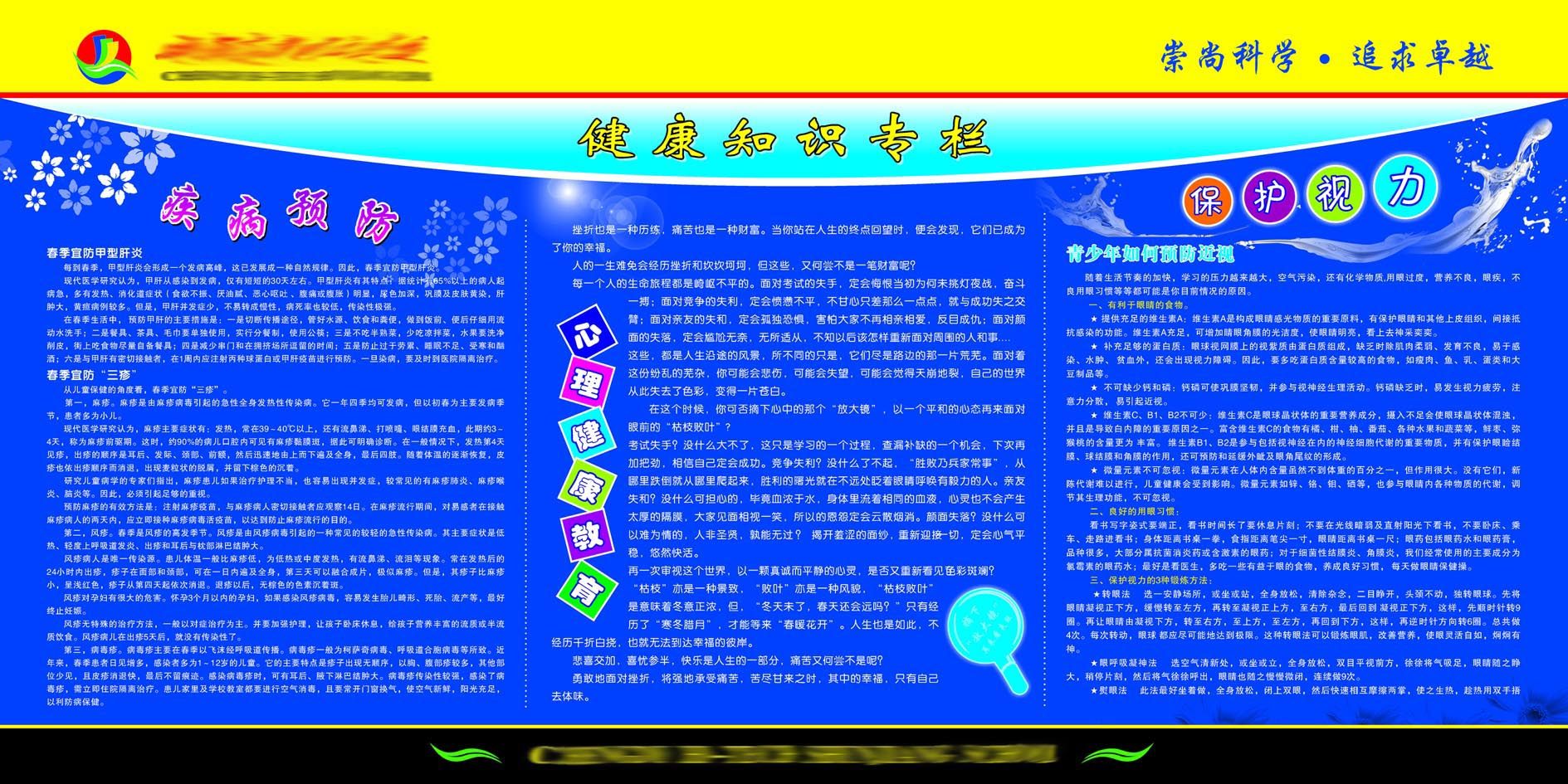 610办公装饰海报展板素材304健康知识专栏疾病预防心理教育视力