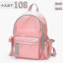 Middle Number Pink Bow Tie Waterproof Oxford Cloth Bag Middle School Student School Bag Woman Double Shoulder Bag Campus Han Edition Travel Backpack
