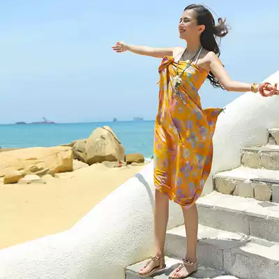 (Bali Pasha) Seaside Holiday Swimsuit Sunscreen Pave Oversized Summer Sunscreen Cotton