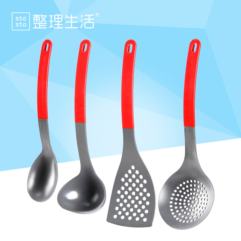 整理生活荷兰进口锅铲勺套装组合隔热长柄炒勺子耐高温炊具四件套