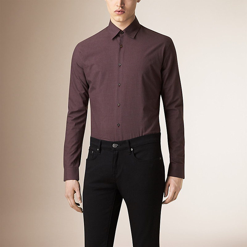 BURBERRY/博柏利现代剪裁棉质衬衫 39752191