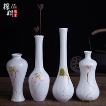  Jingdezhen ceramic creative coarse pottery hand-painted small flower crafts ornaments Home decorations hydroponic flower arrangement vase