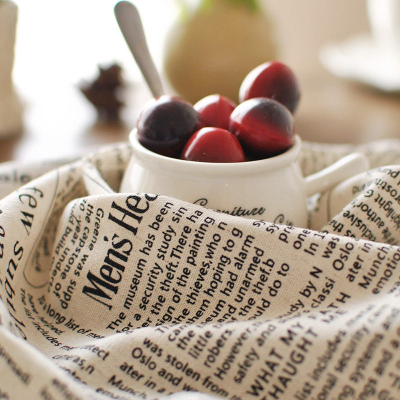 Retro Alphabet English Newspapers Cotton Numb Bumpy Buffet Dining Mat Shooting Props Photo Background Tea Towels