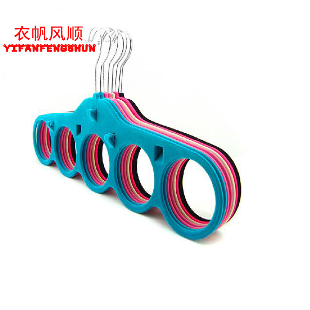 Flocking Hanger Multi-Circle Scarves Scarves Round Scarves Ring Silk Scarves hanging non-slip Scarless Cloakroom Containing belt theorizer