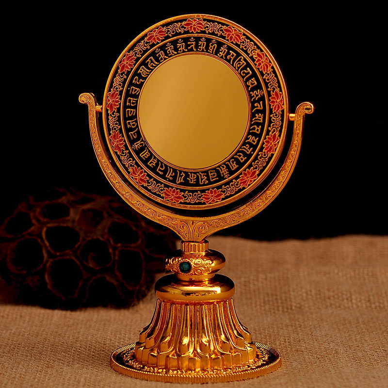 Nepal pure copper enamel Process quasi-tymoscope with reference to Buddha's mother mirror dense collection of Tibetan supplies such as a pharmasi
