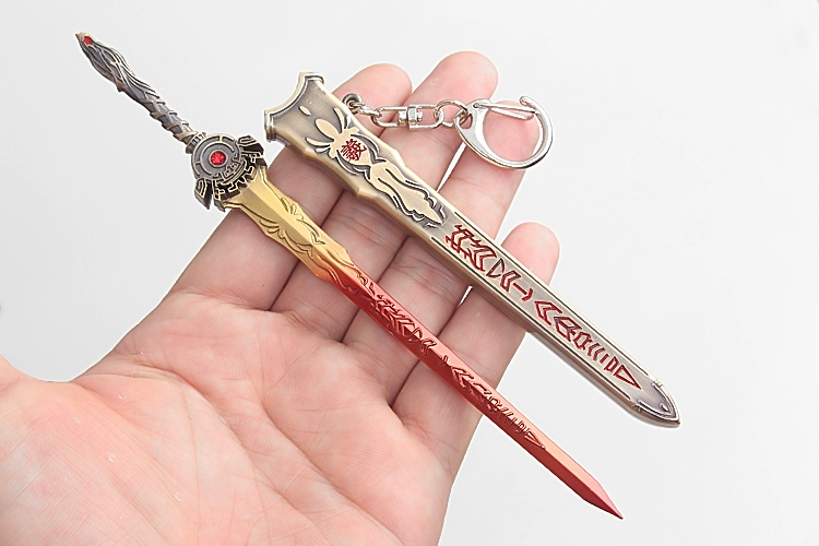 Truyền thuyết về Sword and Fairy 4 Vũ khí COS ngoại vi Yihe Kiếm mô hình Khóa dao Anime Xihe Sword Keychain Mặt dây chuyền - Carton / Hoạt hình liên quan